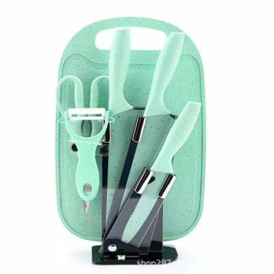 Набор ножей на подставке 7предметов, бирюза