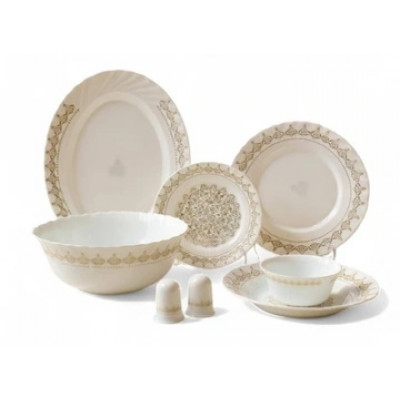 Набор стол.28 пред. стеклокерам."Кружева"(блюдо35см,тар.25см,тар.19см,суп.23см,сал.1700мл,сал300мл)