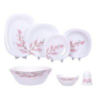 Набор стол 28 предм стекло-ка "Сакура"квадрат(бл.33см,тар26см,тар19см, суп22см,сал1700мл,сал250мл)