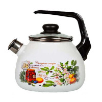 Чайник 3,0л ВКУСНЫЙ КОМПОТ сф. со свист., белосн. (4)