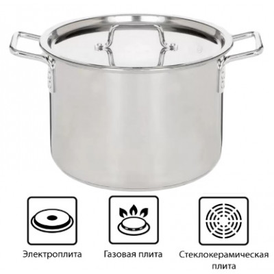 Кастрюля 20,0л (d35см; h23см) [ОБЩЕПИТ] Сварной. Клепанные ручки( стеклокерам,газовая, электроплита)