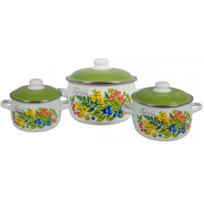 Набор кастрюль №02 сфер. ЛЕСНАЯ МЕЛОДИЯ (2л+3л+4л )