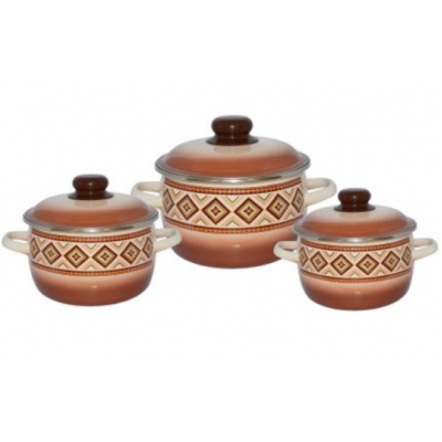 Набор кастрюль 3пр №02 (2+3+4л) ШОКОЛАД