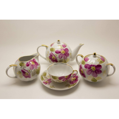 Сервиз чайный 15пр Тюльпан Пурпуровый цветок