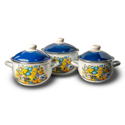 Набор кастрюль 3пр №02 шар. ЛЕТНИЙ ВЕЧЕР (2л+3л+4л )