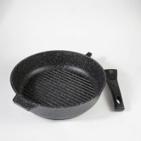 Сковорода-гриль  280мм АП "Granit Perfection black", со съемной ручкой