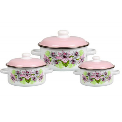 Набор кастрюль 3пр №05 (2+3+4л) АЗАЛИЯ