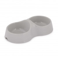 Миска для кошек 0,2л двойная (серый) (уп.34) вывод