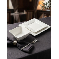 Тарелка 10" "Квадро" белая керамика