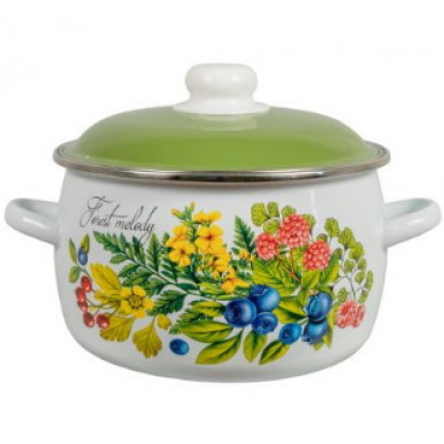 Кастрюля 4,0 л сф. ЛЕСНАЯ МЕЛОДИЯ белосн. (4)