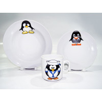 Набор посуды 3пр. Пингвинчики (сал-к.360,тар.170мм, кр.200) Идиллия вывод