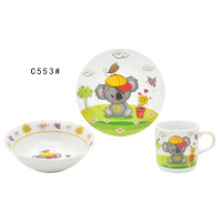 Набор посуды 3 предмета"Коала"(тарелка 7"+салатник 6"+кружка 230мл)