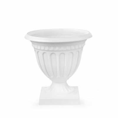 Вазон низкий  9,0л Д33,5см [ОЛИМПИЯ] БЕЛЫЙ