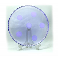 Блюдо 10352 "ГОРОХИ" художественный на бледно фиолетовом стекле