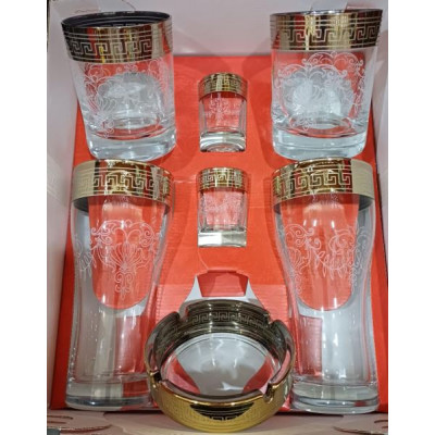 Мужской набор гравировка(2бок+2стакана+2стопки+пепельница)