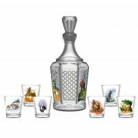 Набор для вина 7пр. арт.1232-Д "Егерь" (графин+6 стаканов 50мл.)