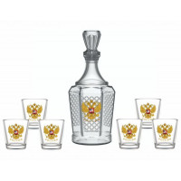 Набор для вина 7пр. арт.1232-Д "Орел" (графин+6 стаканов 50мл.)